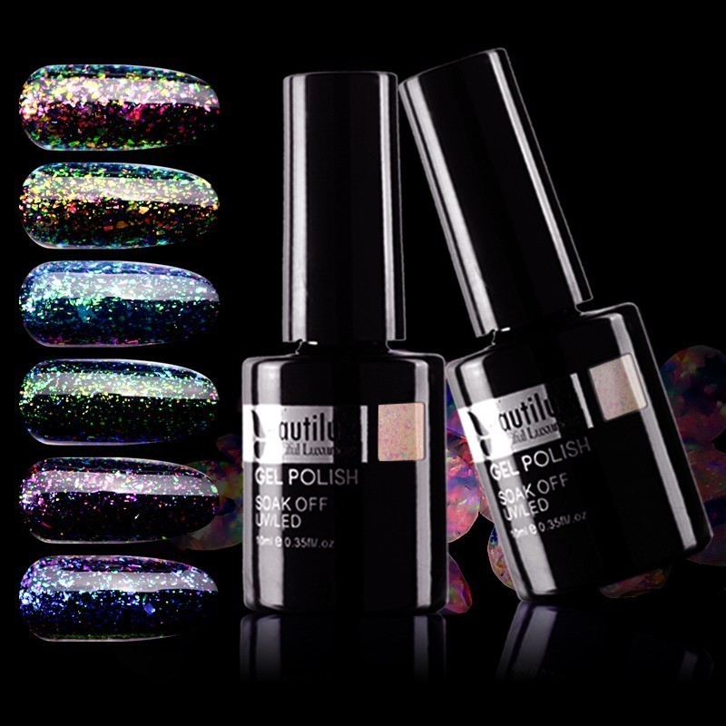 

1pc Beautilux Brand Galaxy Aurora Chameleon Flakes Color Gel Nail Polish Soak Off UV LED Nails Design Gel Polish Lacquer 10ml, 188