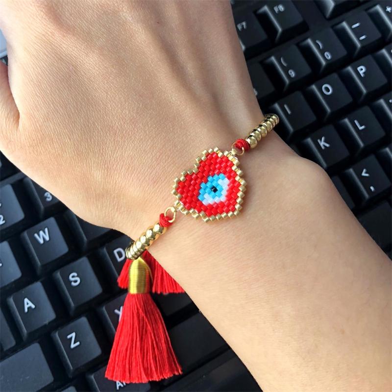 

New arrival Turkish Evil Eye Bracelet Women Delica MIYUKI Charm Bracelet Turkish Eye Bijoux Jewelry Handwoven Japan Gold Beads