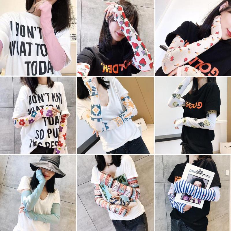 

1 Pair Girl Women cute Arm Sleeves Summer Sun UV Protection Cycling Running Fishing Clambing Driving Arm Cover Hot Sale