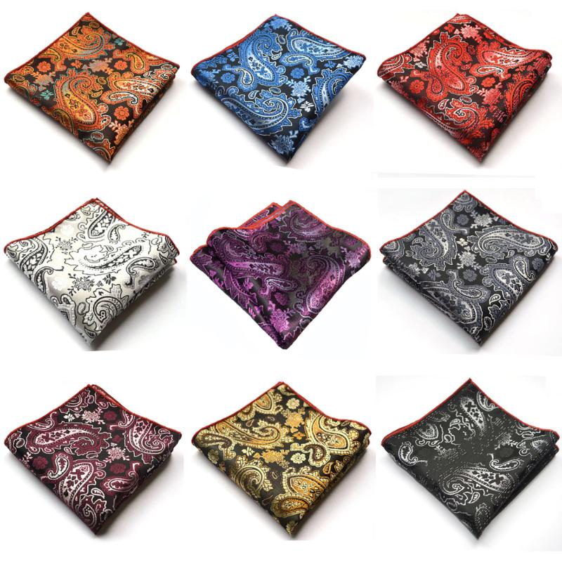 

Men Paisley Floral Jacquard Handkerchief Hanky Party Accessories Pocket Square BWTYX0329