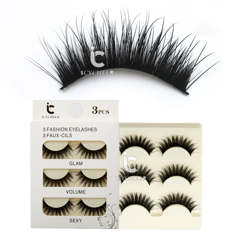 

3pairs Mink Eyelashes Natural False Eyelashes 3d Mink Lashes Soft Eyelash Extension Makeup Kit Cilios lashes