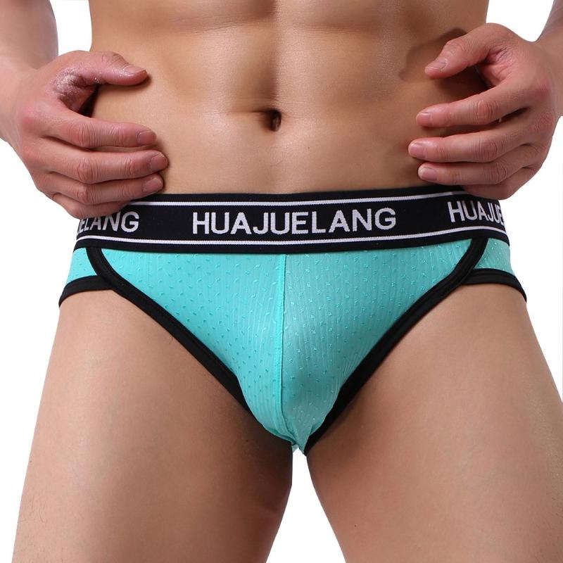 

2020 NEW Summer dress Cotton Underwear Men's Mesh Low Waist Underwear Soft Breathable Knickers Short Sexy Briefs Solid Z506, Black