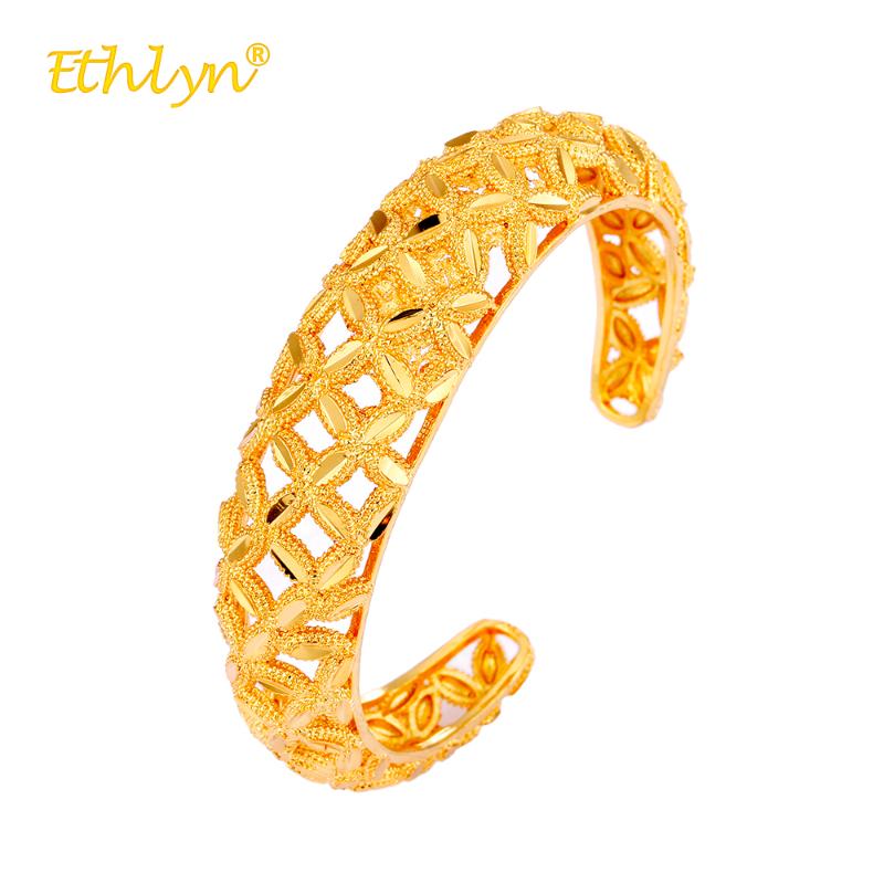 

Ethlyn New Fashion Women Bracelet Gold Color Hollow Cross Plaid Charm Luxury Bracelets Bangles Boho Ethnic Jewelry Wedding Gift