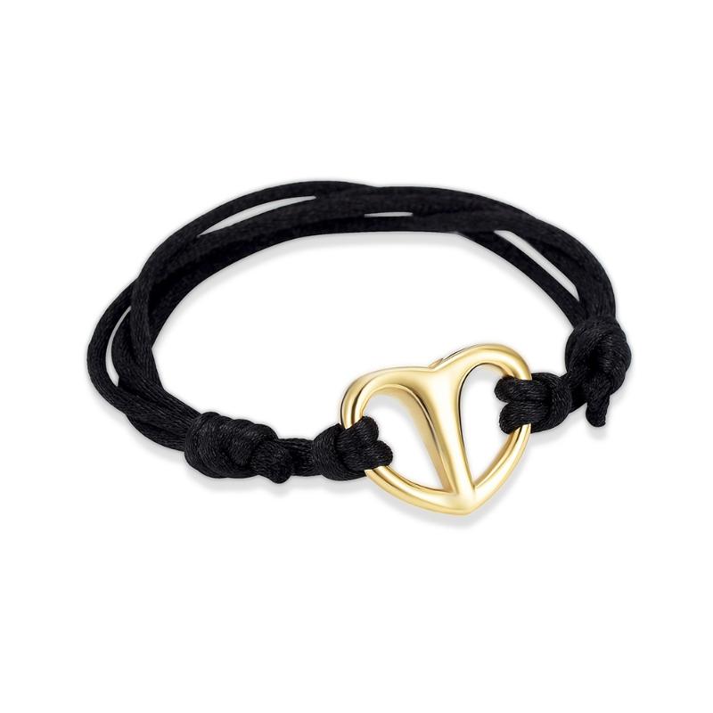 

IJB3877 Heart Urn Bracelet Black Cotton rope Memorial Keepsake Cremation Jewelry Pet Ashes Keepsake Urn Cremation Bracelet