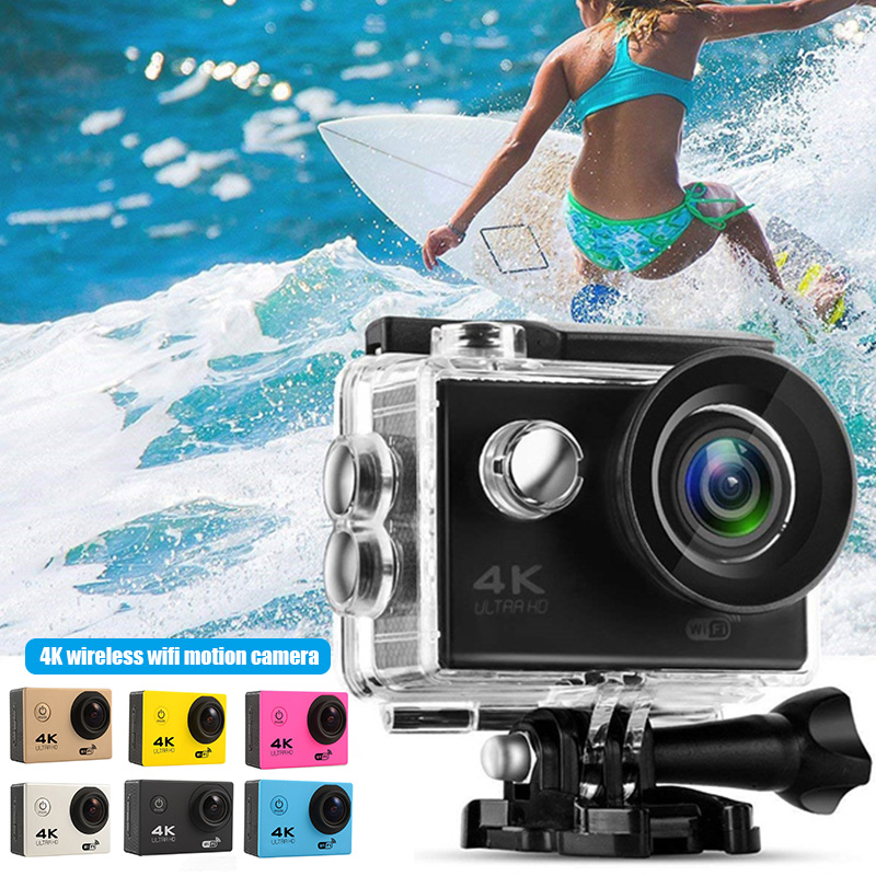 

Wireless Wifi Camera HD 4K Waterproof Wide Angle 2.0 Inch Screen for Outdoor Sports DJA99, White