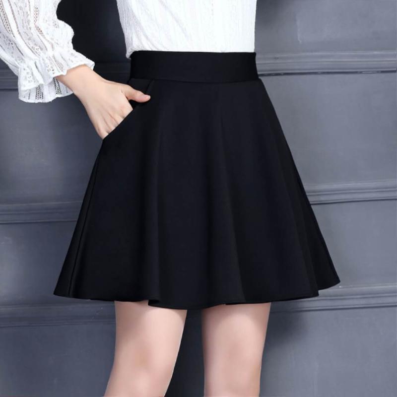 

SW Lady Business High Waist Skirts Black/Red Women Ball Gown With Lnner Shorts Underpants Female Short Dress Free Shippment