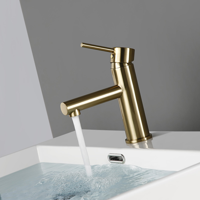 

Bagnolux Luxury Morden Brushed Gold Lavatory Faucet One Handle Trim Bathroom Sink Faucet Hot And Cold Bathroom Vanity Mixer Tap