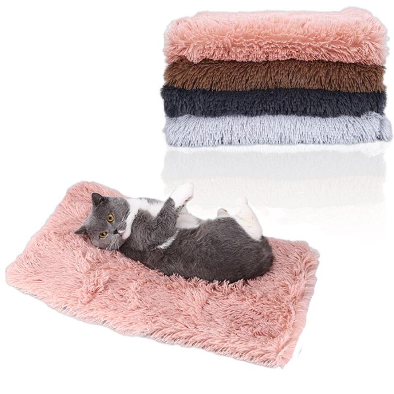 

Pet Dog Bed Mat Winter Fleece Warm Puppy Cat Mat Cushion House Cat Sleeping Bed Blanket For Small Large Dogs Kennel Pet Supplies, Brown