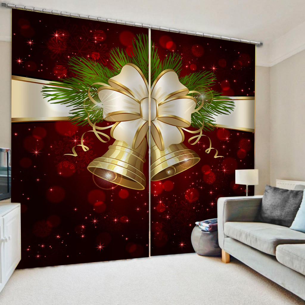 

Custom christmas curtains 3D Window Curtains For Living Room Bedroom Customized size 3d blackout curtains, As show