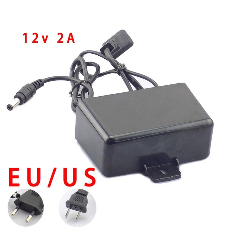 

12V 2A Outdoor Waterproof CCTV Camera AC/DC Power Adapter for Security Engineering with 2.5mm Powr cable US/EU Plug Available Free Shipping