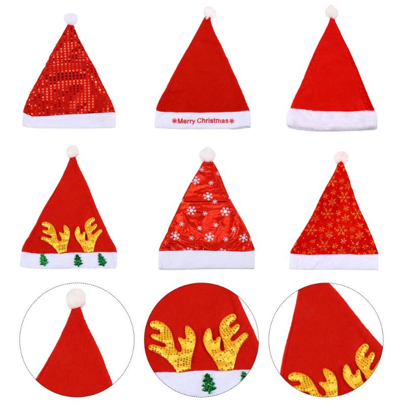 

6pcs Christmas Party Hat Attractive Christmas Cap Party Supplies (Random Style