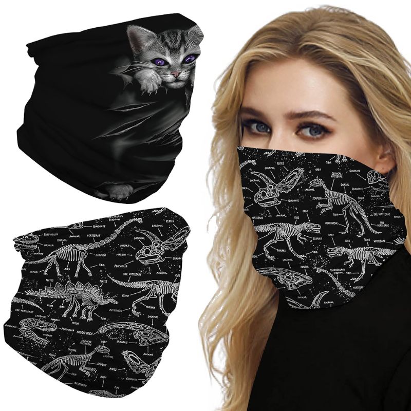 

Unisex Magic Bandana Neck Gaiter Tube Dinosaur Fossils Fish Scales Digital Print Motorcycle Multifunctional Face Mask