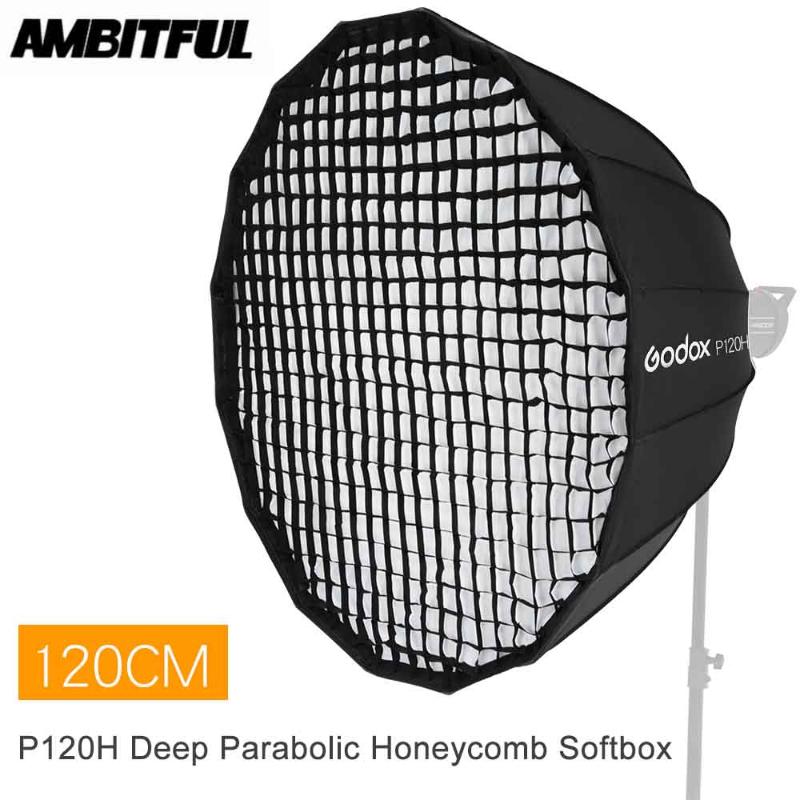 

Godox Portable P120H 120CM Deep Parabolic Honeycomb Grid Bowens Mount Softbox Studio Flash Reflector Photo Studio Softbox