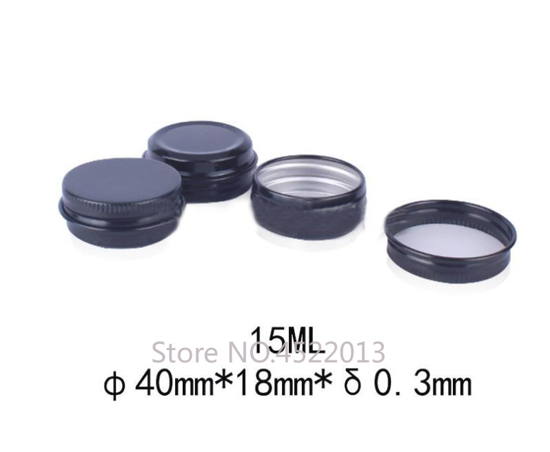 

50pcs 100pcs 15g/ml Empty Black Round Portable Cosmetic Cream Jar, Mini Nail Art Makeup Lip Gloss Strorage Case, Metal Tins Pots