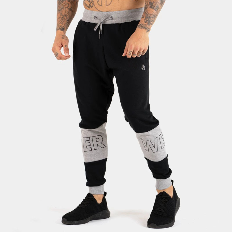

Muscle Fitness Fall/Winter Men's Sports Casual Pants Bundles Running Sports Jogging Training Stitching Pants joggers sweatpants, Black