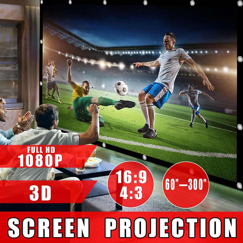 

HD Projector Screen Portable 60 77 100 120 136 Inch 16:9 Polyester Outdoor Movie Screen For Travel Home Theater DLP Projektor