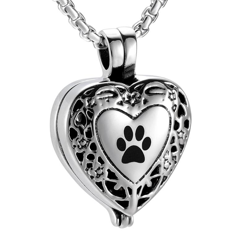 

Hot! Mini cylinder in heart pendant urn necklace secret stash memorial cremation jewelry unisex charms burial locket with funnel