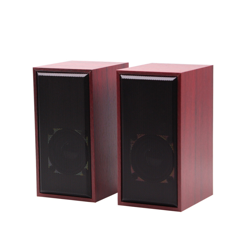 

USB Wired Wooden Computer Speakers 2 Pieces Mini Portable Speakers Desktop PC Computer Wired USB Speaker Portable Music