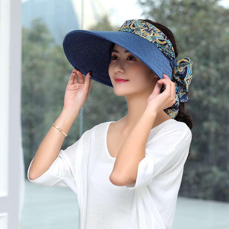 

New beautiful canvas ladies wide edge summer beach empty top holiday sun hat with any color to match