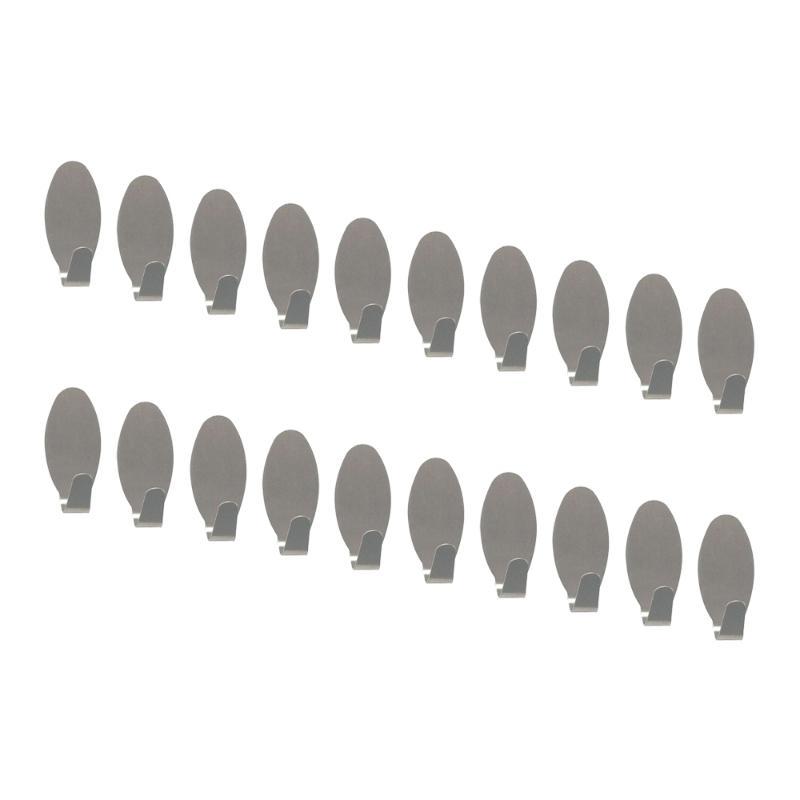 

10PCS Silver Self Adhesive Hooks Home Kitchen Wall Door Stainless Steel Holder Hook Hanger Bathroom Door Hooks