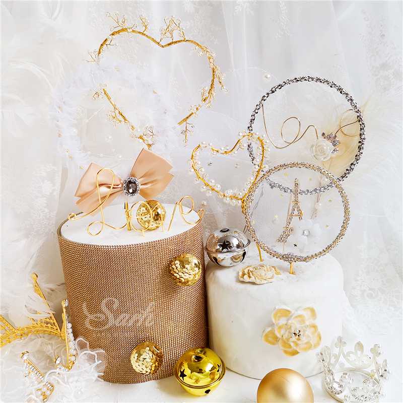 

Ins Shiny Tower Drill Rings Decoration for Wedding Anniversary Valentine's Day Party Supplies Happy Birthday Lovely Baking Gifts