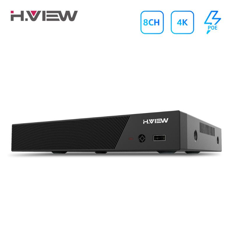 

H.View 4K 8Ch Poe Nvr Cctv Security System H.265 Video Audio Recorder 8Mp Network Surveillance For Poe Ip Camera Onvif