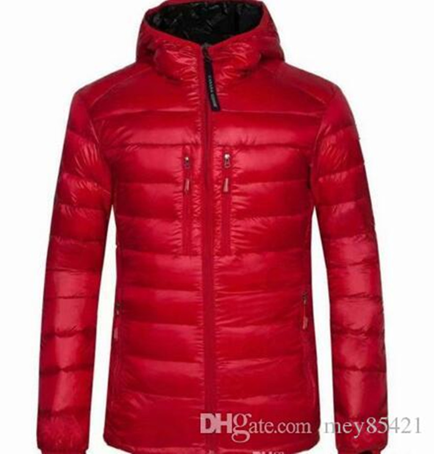 

Free Shipping New Canadian Fashion Sports Brand Man 100%Goose down thin high quality Warm Jacket Hooded Casual Cotton Coat Outfit, Customize