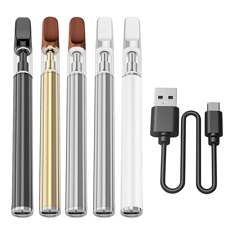 

Disposable e cigarette ceramic vape pen 1ml 2mm thick vaporizer cartridge rechargeable 400mah battery with USB charger