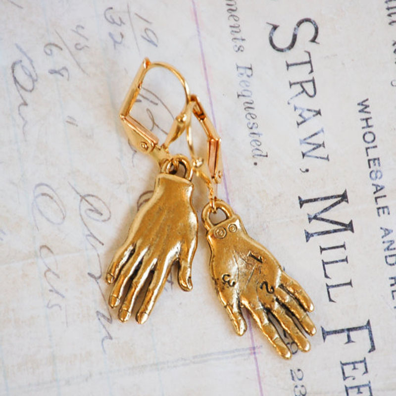 

2020 New Hand Earrings For Women Bohemian Hand Jewelry bijoux Top Quality Vintage Gold Filled Earrings