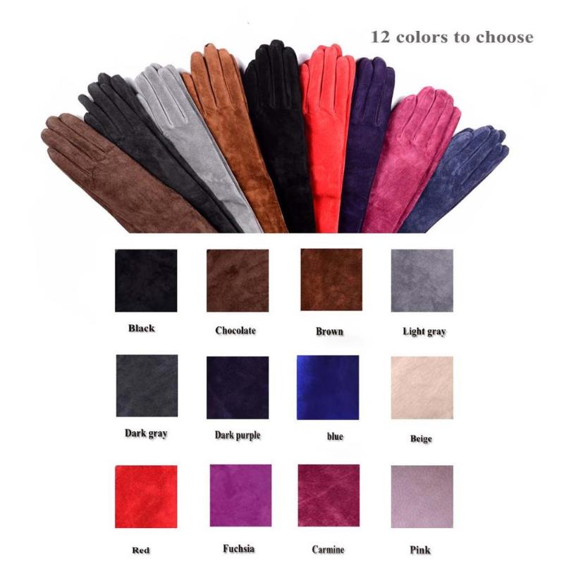 

custom made 30cm to 80cm long suede leather long leather evening gloves multi colors