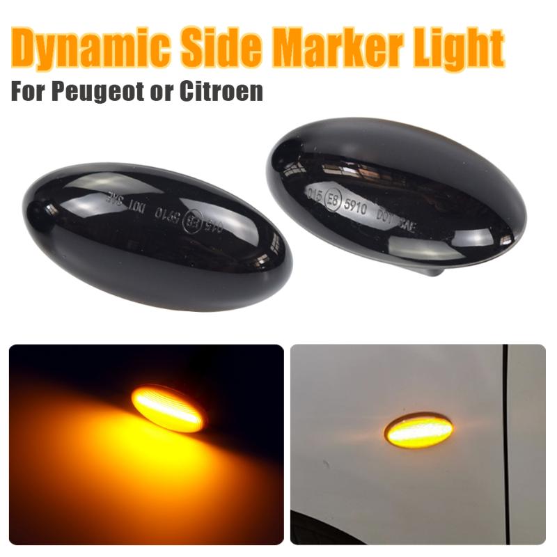 

Side Marker Rear-View Mirror Indicator Light LED Dynamic Turn Signal Blinker For 307 206 207 407 107 C1 C2 C3 C5, As pic
