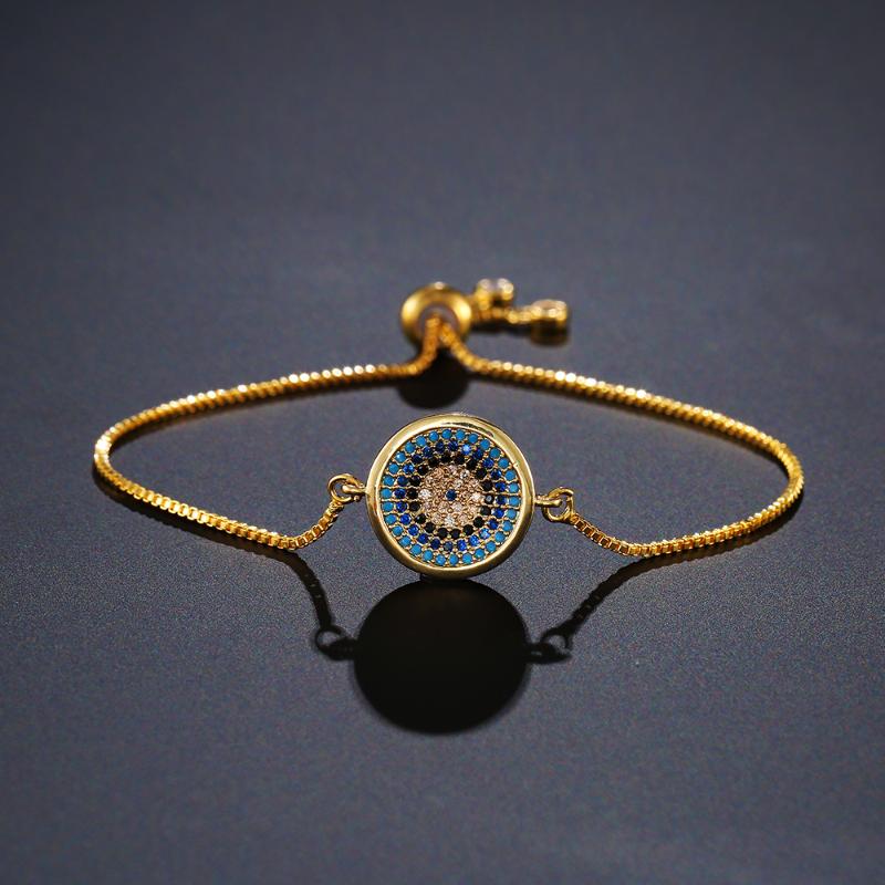 

cmoonry Luxury Clear Colourful Cubic Zirconia Inlay Round Charm Bracelets For Elegant Women Girl Hot Female Party Accessories