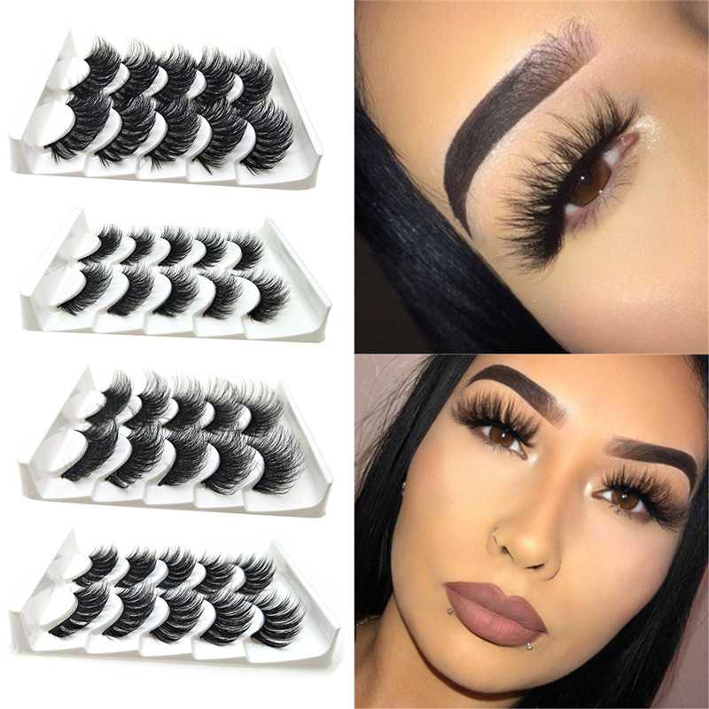 

5 Pairs 3D Long Thick Mink Lashes Mink Eyelashes Natural Beauty Essentials Curly False Lashes False Eyelashes Full Strip