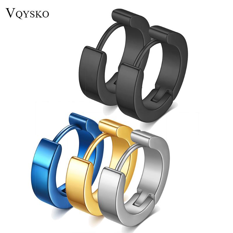 

NIBA Stainless Steel Unique 4*12mm Hoop Earrings for Men Huggie Earrings