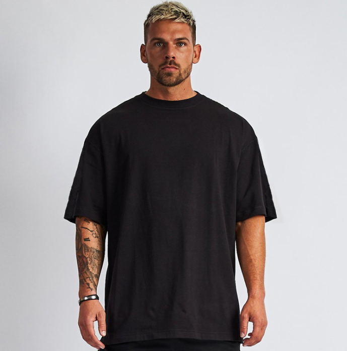 

Blank Drop Shoulder Sleeve Men T Shirt For Yourself Print, White;black