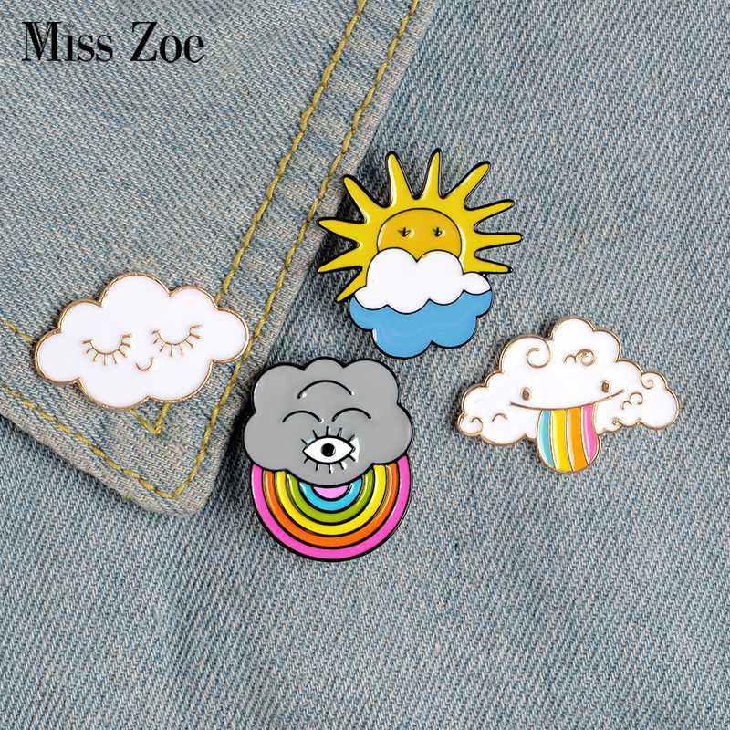 

Nice Day Enamel Pin Custom Weather Brooches Bag Clothes Lapel Pin Kawaii Badge Sun Clouds Rainbow Jewelry Gift for Girl Friend