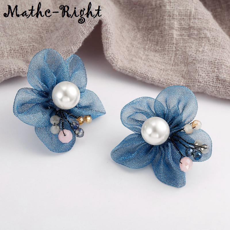 

Match-Right Women Statement Big Flower Trendy Earrings for Women Korean Pearl Drop Earring Pendant Female Jewelry SP752