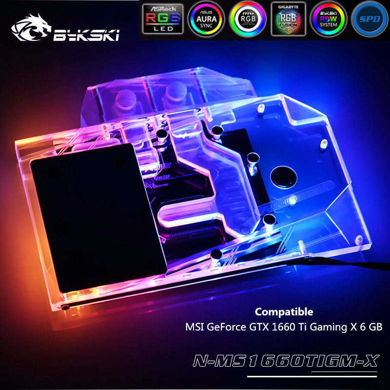 

Bykski Full Coverage RGB/A-RGB GPU Water Block For VGA MSI GeForce GTX 1660 Ti Gaming GB Graphics Card N-MS1660TIGM-X