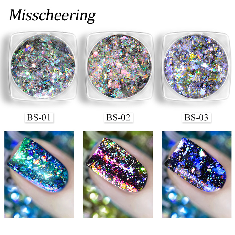

0.2g/box Chameleon Aurora Nail Glitter Powders Shiny Irregular Nail Art Sequins Holographic Flakes For DIY Manicure Decorations