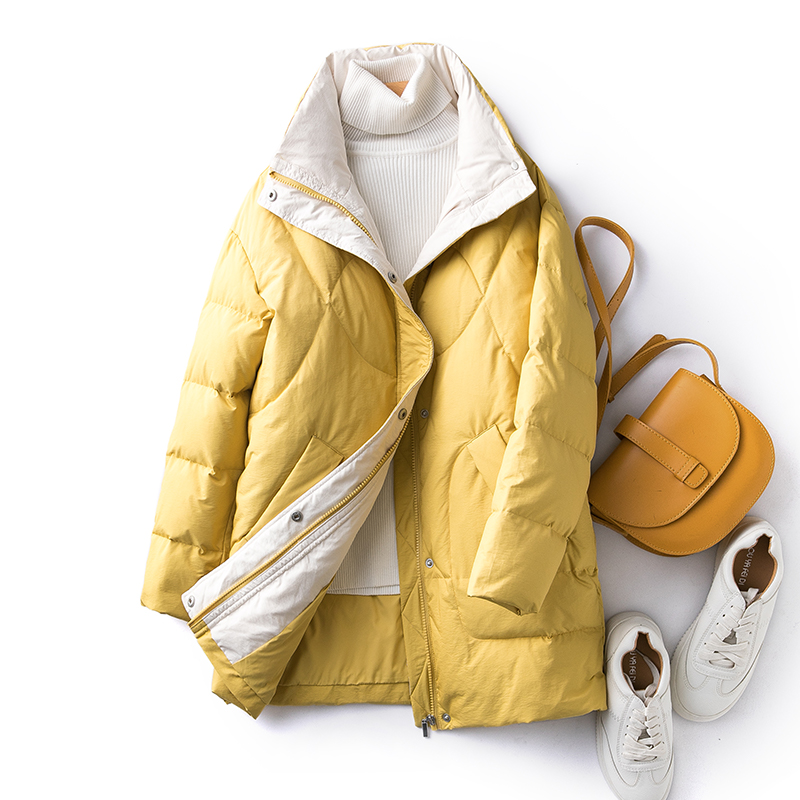 

2020 Women' Down Jacket Winter Coat Female Jacket Korean Style Thicken Woman Parkas Coat Female Casaco Feminino Inverno WPY1300, Yellow