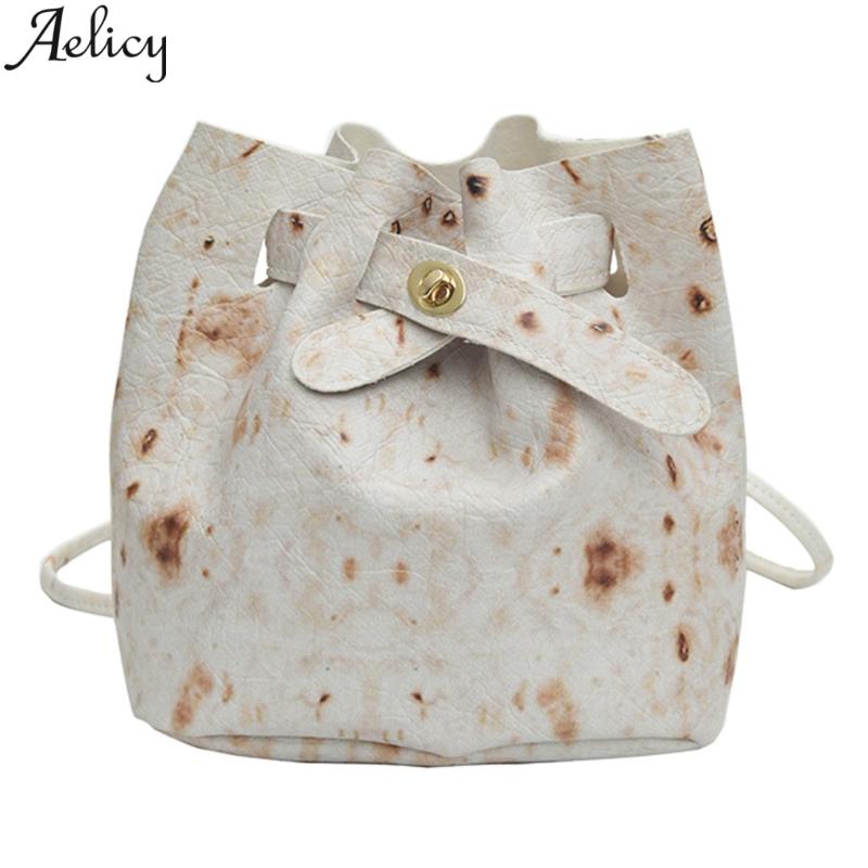 

Aelicy 2020 Fashion Women Burritos Pattern Shoulder Bag Messenger Bag Novelty Round Pack Crossbody Handbag Turn Lock Bucket