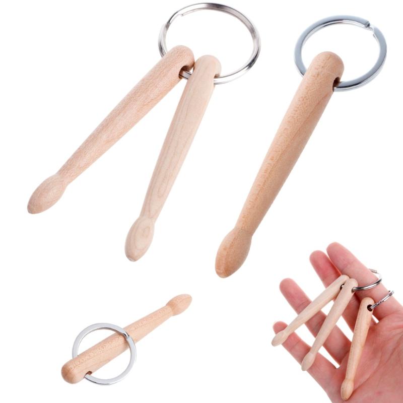 

Wood Drumsticks Percussion Key Ring Chain Keyrings Mini Drum Sticks Keychain