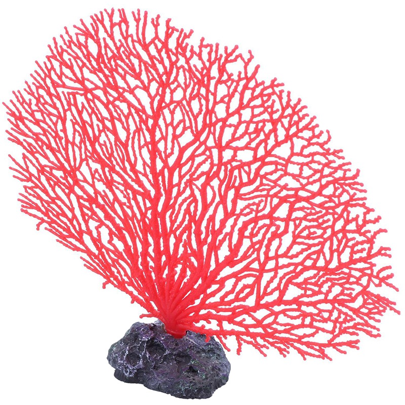 

5.5" Height Red Soft Plastic Branch Coral Emulational Underwater Plant Decor