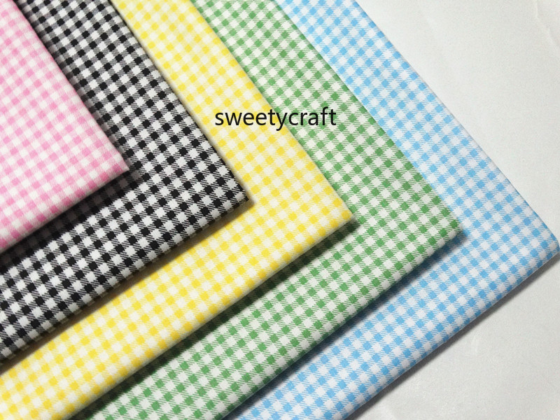 

Grid Print Fabrics Handmade tela algodon DIY Sewing Patchwork Baby Dress Kids Bed Needlework Clothes Tissue Cotton Twill Fabrics