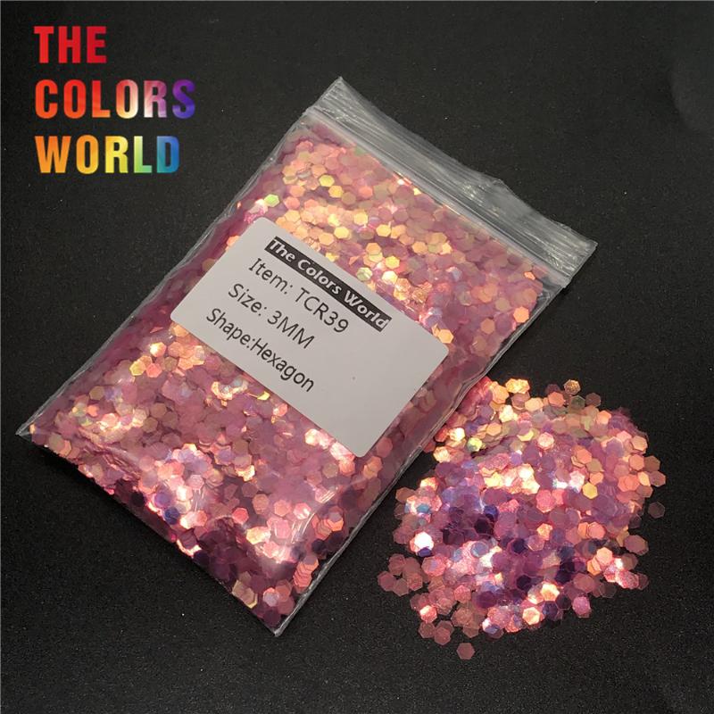 

TCR39 Iridescent Rainbow Rose Red Color Hexagon Shape Glitter Nail Art Decoration Face Paint Makeup Henna Tattoo Handwork DIY