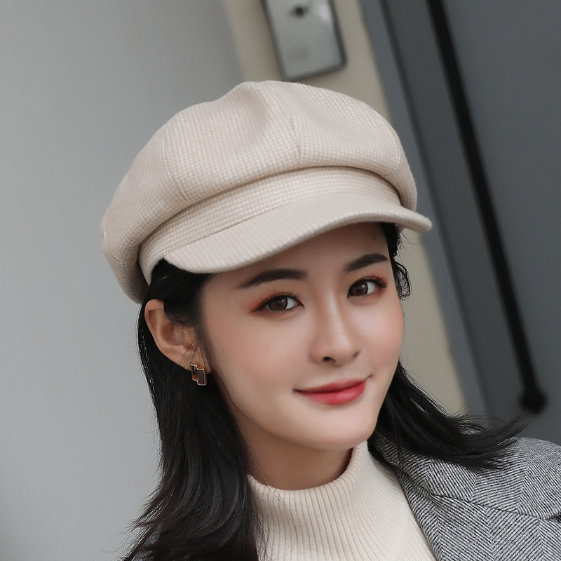 

Stylish Artist Painter Newsboy Hats Beret Hats Women Blend Berets Winter Autumn Octagonal Beret Caps, Black