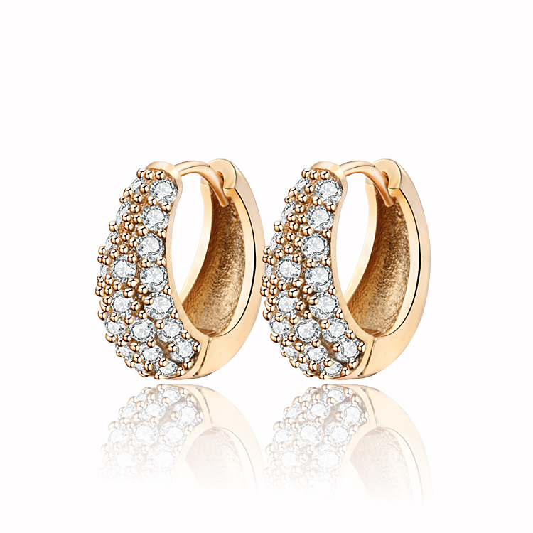 

Gold-Color Hoop Huggie Earrings For Women Bijoux Brinco Cz Cubic Zirconia Jewelry Fashion Free shipping 33E18K-54