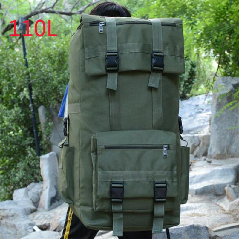 

110L Men's Tactical Backpack Large Capacity Army Bag Outdoor Trekking Hiking Camping Travel Bag Rucksack XA127Y, Black