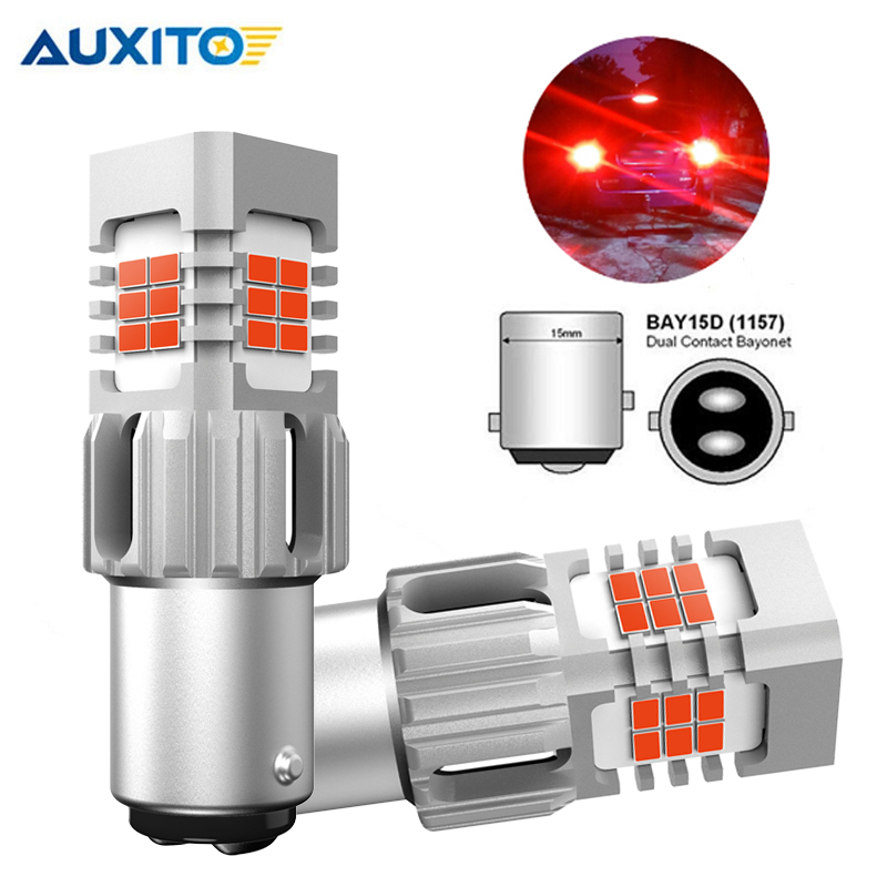 

2Pcs 1157 BAY15D P21/5W LED Bulbs for Car Tail Brake Stop Parking Light Bulbs Lamp RED DC12V, As pic