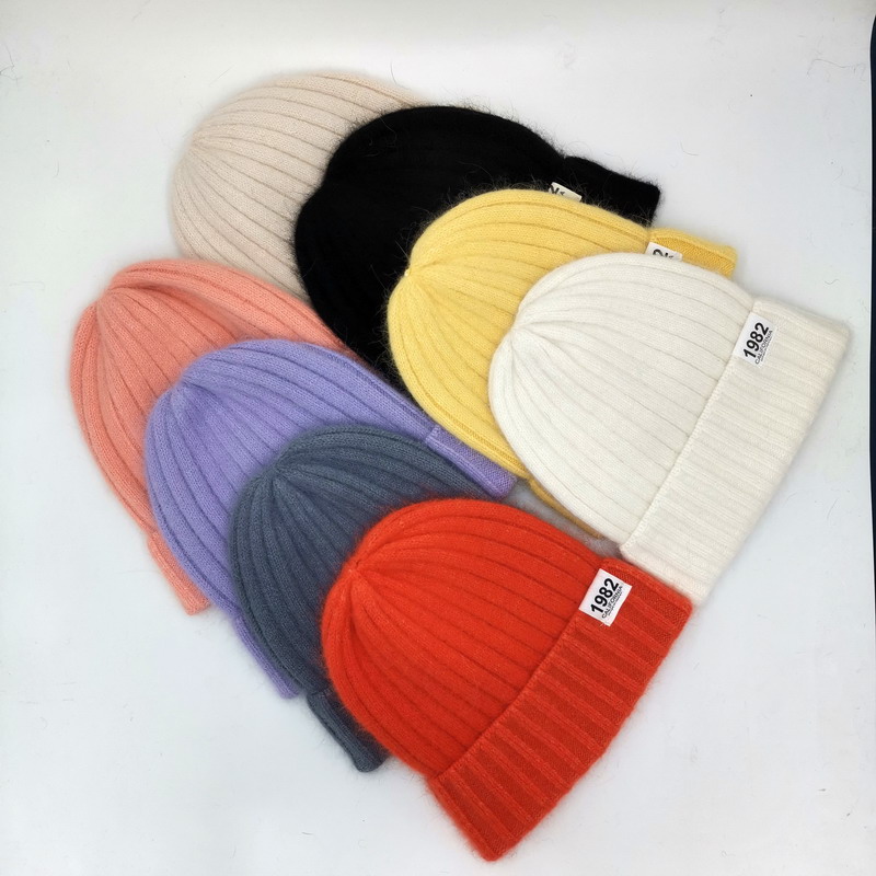 

New Arrival Knitted Hat fur Beanie Unisex Solid Color Keep Warm Elastic winter Hats, Blue
